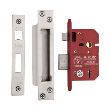 Click Here To Enlarge This Photo Of YKSLBS52N-SN&SC - M&period;Marcus York British Standard 5 Lever Sashlock 64mm &lpar;45mm backset&rpar; - Satin Chrome Finish