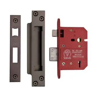 YKSLBS53N-MB - M&period;Marcus York British Standard 5 Lever Sashlock 76mm &lpar;57mm backset&rpar;  - Matt Bronze Finish
