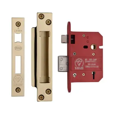 Click Here To Enlarge This Photo Of YKSLBS53N-PB - M&period;Marcus York British Standard 5 Lever Sashlock 76mm &lpar;57mm backset&rpar;  - Polished Brass Finish