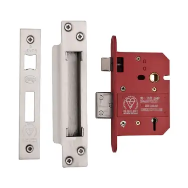 Click Here To Enlarge This Photo Of YKSLBS53N-SN&SC - M&period;Marcus York British Standard 5 Lever Sashlock 76mm &lpar;57mm backset&rpar; - Satin Chrome Finish