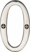 C1560 0-PNF Heritage Brass Numeral 0 Face Fix 76mm &lpar;3"&rpar; Polished Nickel Finish