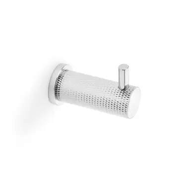 Click Here To Enlarge This Photo Of AW775PC - Alexander & Wilks Brunel Diamond Knurled Coat Hook Polished Chrome