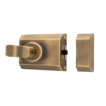 Click Here To Enlarge This Photo Of RCB8260AB - Carlisle Brass Eurospec Rim Cylinder 60mm Rollerbolt Nightlatch c&sol;w Cylinder - Antique Brass