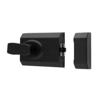RCB8260MB - Carlisle Brass Eurospec Rim Cylinder 60mm Rollerbolt Nightlatch c&sol;w Cylinder - Matt Black