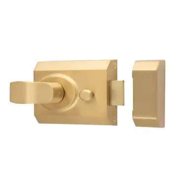 Click Here To Enlarge This Photo Of RCN8260SB - Carlisle Brass Eurospec Rim Cylinder 60mm Nightlatch c&sol;w Cylinder - Satin Brass