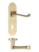 FB011 - Zoo Hardware Fulton & Bray 'Oxford' Lever Lock &lpar;57mm c&sol;c&rpar; Handles on Backplate &lpar;170 x 42mm&rpar; Polished Brass