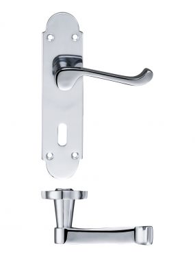Click Here To Enlarge This Photo Of FB011CP - Zoo Hardware Fulton & Bray 'Oxford' Lever Lock &lpar;57mm c&sol;c&rpar; Handles on Backplate &lpar;170 x 42mm&rpar; Polished Chrome