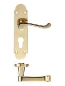 FB011EP - Zoo Hardware Fulton & Bray 'Oxford' Lever Euro Profile Lock &lpar;47&period;5mm c&sol;c&rpar; Handles on Backplate &lpar;170 x 42mm&rpar; Polished Brass