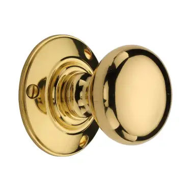 Click Here To Enlarge This Photo Of V876-PB Heritage Brass Mortice Knob on Rose Chester Design Polished Brass finish