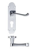 FB011EPCP - Zoo Hardware Fulton & Bray 'Oxford' Lever Euro Profile Lock &lpar;47&period;5mm c&sol;c&rpar; Handles on Backplate &lpar;170 x 42mm&rpar; Polished Chrome