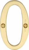 C1560 0-SB Heritage Brass Numeral 0 Face Fix 76mm &lpar;3"&rpar; Satin Brass Finish