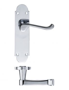 Click Here To Enlarge This Photo Of FB012CP - Zoo Hardware Fulton & Bray 'Oxford' Lever Latch Handles on Backplate &lpar;170 x 42mm&rpar; Polished Chrome