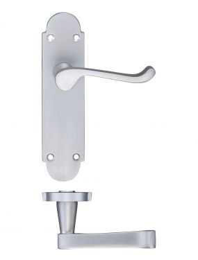 Click Here To Enlarge This Photo Of FB012SC - Zoo Hardware Fulton & Bray 'Oxford' Lever Latch Handles on Backplate &lpar;170 x 42mm&rpar; Satin Chrome