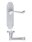 FB012SC - Zoo Hardware Fulton & Bray 'Oxford' Lever Latch Handles on Backplate &lpar;170 x 42mm&rpar; Satin Chrome