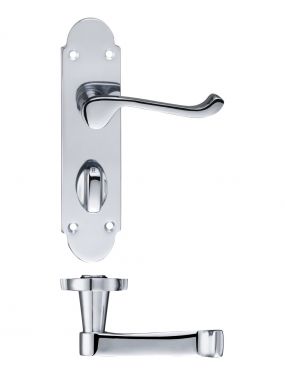 Click Here To Enlarge This Photo Of FB013CP - Zoo Hardware Fulton & Bray 'Oxford' Lever Bathroom &lpar;57mm c&sol;c&rpar; Handles on Backplate &lpar;170 x 42mm&rpar; Polished Chrome