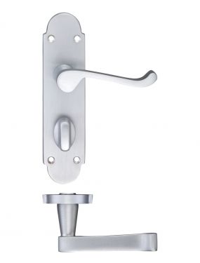 Click Here To Enlarge This Photo Of FB013SC - Zoo Hardware Fulton & Bray 'Oxford' Lever Bathroom &lpar;57mm c&sol;c&rpar; Handles on Backplate &lpar;170 x 42mm&rpar; Satin Chrome
