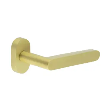 Click Here To Enlarge This Photo Of CR-101C4SB Frelan Hardware CRES Multi Point Oval Rose Door Handle Satin Brass &lpar;SS316&rpar;
