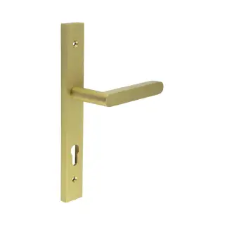 CR-101G4SB Frelan Hardware CRES 92mm Multi Point Backplate Door Handle &lpar;215mm c&sol;c&rpar; Satin Brass &lpar;SS316&rpar;