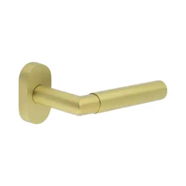 Click Here To Enlarge This Photo Of CR-102C4SB Frelan Hardware CRES Multi Point Oval Rose Door Handle Satin Brass &lpar;SS316&rpar;