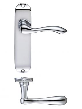 Click Here To Enlarge This Photo Of FB022CP - Zoo Hardware Fulton & Bray 'Arundel' Lever Latch Handles on Short Backplate &lpar;175 x 42mm&rpar; Polished Chrome