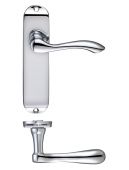 FB022CP - Zoo Hardware Fulton & Bray 'Arundel' Lever Latch Handles on Short Backplate &lpar;175 x 42mm&rpar; Polished Chrome