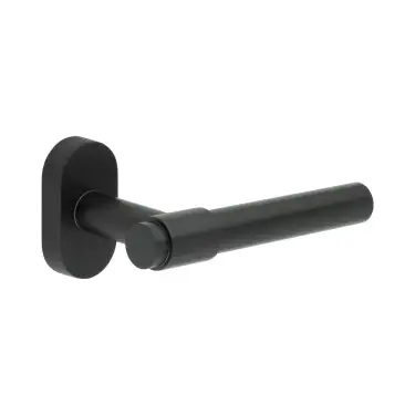 Click Here To Enlarge This Photo Of CR-103C4MB Frelan Hardware CRES Multi Point Oval Rose Door Handle Black &lpar;SS316&rpar;