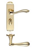 FB023 - Zoo Hardware Fulton & Bray 'Arundel' Lever Bathroom &lpar;57mm c&sol;c&rpar; Handles on Short Backplate &lpar;175 x 42mm&rpar; Polished Brass