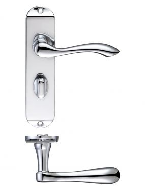 Click Here To Enlarge This Photo Of FB023CP - Zoo Hardware Fulton & Bray 'Arundel' Lever Bathroom &lpar;57mm c&sol;c&rpar; Handles on Short Backplate &lpar;175 x 42mm&rpar; Polished Chrome