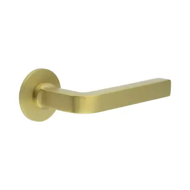 Click Here To Enlarge This Photo Of CR-104A1SB Frelan Hardware CRES Sprung &lpar;Round Rose&rpar; Door Handle Satin Brass &lpar;SS316&rpar;