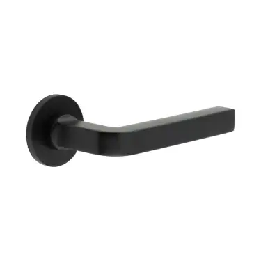 Click Here To Enlarge This Photo Of CR-104A2MB Frelan Hardware CRES Unsprung &lpar;Round Rose&rpar; Door Handle Black &lpar;SS316&rpar;