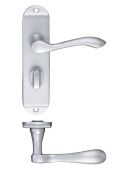 FB023SC - Zoo Hardware Fulton & Bray 'Arundel' Lever Bathroom &lpar;57mm c&sol;c&rpar; Handles on Short Backplate &lpar;175 x 42mm&rpar; Satin Chrome