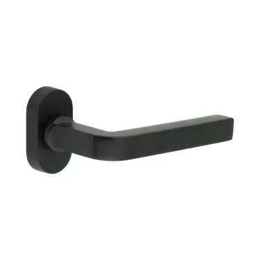 Click Here To Enlarge This Photo Of CR-104C4MB Frelan Hardware CRES Multi Point Oval Rose Door Handle Black &lpar;SS316&rpar;