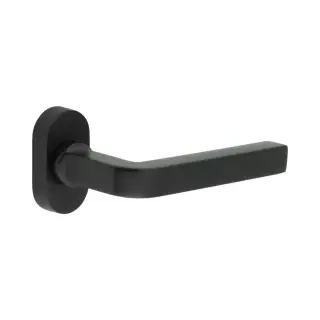 CR-104C4MB Frelan Hardware CRES Multi Point Oval Rose Door Handle Black &lpar;SS316&rpar;
