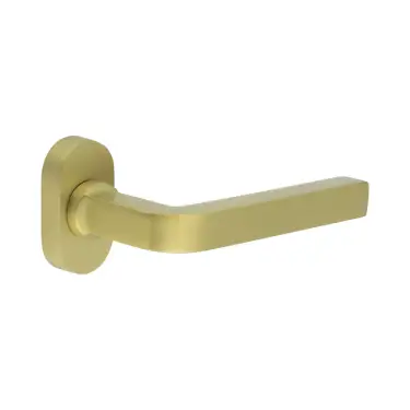 Click Here To Enlarge This Photo Of CR-104C4SB Frelan Hardware CRES Multi Point Oval Rose Door Handle Satin Brass &lpar;SS316&rpar;