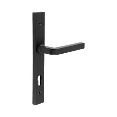 Click Here To Enlarge This Photo Of CR-104G4MB Frelan Hardware CRES 92mm Multi Point Backplate Door Handle &lpar;215mm c&sol;c&rpar; Black &lpar;SS316&rpar;