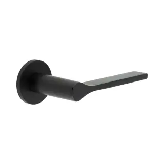 CR-105A1MB Frelan Hardware CRES Sprung &lpar;Round Rose&rpar; Door Handle Black &lpar;SS316&rpar;