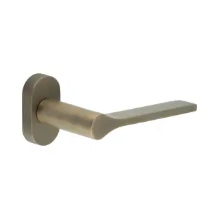 CR-105C4AB Frelan Hardware CRES Multi Point Oval Rose Door Handle Antique Brass &lpar;SS316&rpar;