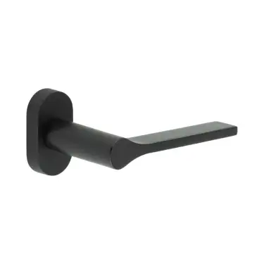 Click Here To Enlarge This Photo Of CR-105C4MB Frelan Hardware CRES Multi Point Oval Rose Door Handle Black &lpar;SS316&rpar;