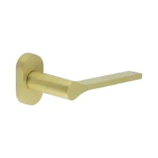 CR-105C4SB Frelan Hardware CRES Multi Point Oval Rose Door Handle Satin Brass &lpar;SS316&rpar;