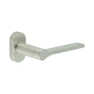 CR-105C4SSS Frelan Hardware CRES Multi Point Oval Rose Door Handle Satin Stainless Steel &lpar;SS316&rpar;