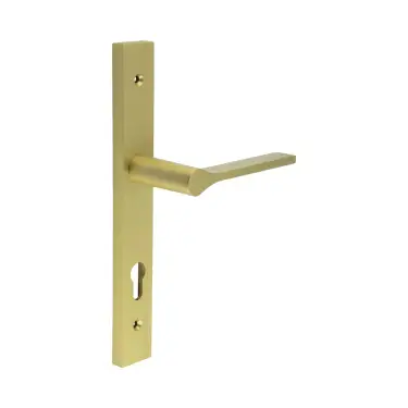 Click Here To Enlarge This Photo Of CR-105G4SB Frelan Hardware CRES 92mm Multi Point Backplate Door Handle &lpar;215mm c&sol;c&rpar; Satin Brass &lpar;SS316&rpar;