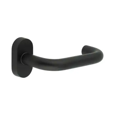 Click Here To Enlarge This Photo Of CR-106C4MB Frelan Hardware CRES Multi Point Oval Rose Door Handle Black &lpar;SS316&rpar;