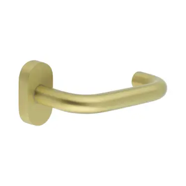 Click Here To Enlarge This Photo Of CR-106C4SB Frelan Hardware CRES Multi Point Oval Rose Door Handle Satin Brass &lpar;SS316&rpar;