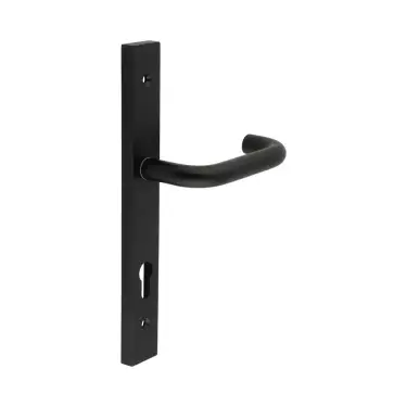 Click Here To Enlarge This Photo Of CR-106G4MB Frelan Hardware CRES 92mm Multi Point Backplate Door Handle &lpar;215mm c&sol;c&rpar; Black &lpar;SS316&rpar;