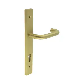 CR-106G4SB Frelan Hardware CRES 92mm Multi Point Backplate Door Handle &lpar;215mm c&sol;c&rpar; Satin Brass &lpar;SS316&rpar;