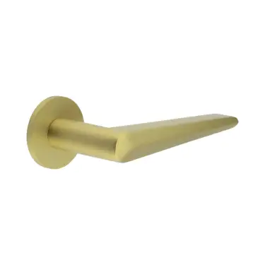 Click Here To Enlarge This Photo Of CR-107A2SB Frelan Hardware CRES Unsprung &lpar;Round Rose&rpar; Door Handle Satin Brass &lpar;SS316&rpar;