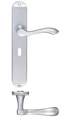 Click Here To Enlarge This Photo Of FB031SC - Zoo Hardware Fulton & Bray 'Arundel' Lever Lock &lpar;57mm c&sol;c&rpar; Handles on Long Backplate &lpar;245 x 42mm&rpar; Satin Chrome