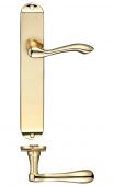 FB032 - Zoo Hardware Fulton & Bray 'Arundel' Lever Latch Handles on Long Backplate &lpar;245 x 42mm&rpar; Polished Brass