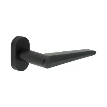 Click Here To Enlarge This Photo Of CR-107C4MB Frelan Hardware CRES Multi Point Oval Rose Door Handle Black &lpar;SS316&rpar;