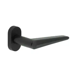 CR-107C4MB Frelan Hardware CRES Multi Point Oval Rose Door Handle Black &lpar;SS316&rpar;